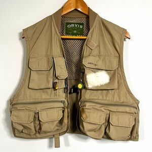 Orvis Clearwater Fishing Khaki Vest Bonus Tools Size Medium
